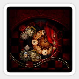 Steampunk, awesome clockwork with gears Sticker